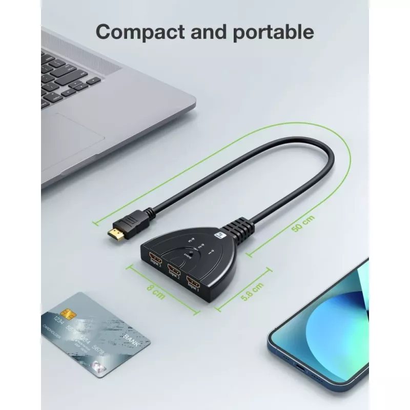 Techly IDATA HDMI-3F8K HDMI jungiklis