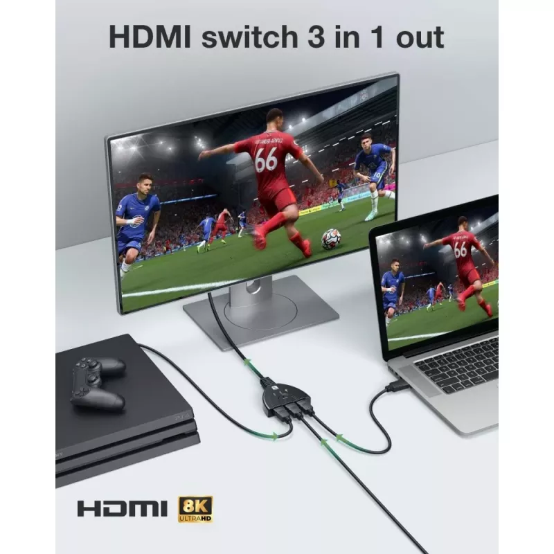Techly IDATA HDMI-3F8K HDMI jungiklis