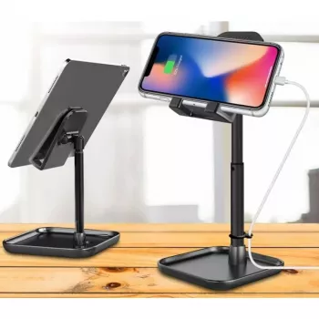 Techly I-SMART-STAND13 laikiklis Pasyvus laikiklis Mobilusis telefonas/Išmanusis telefonas, Planšetinis kompiuteris/UMPC Juoda