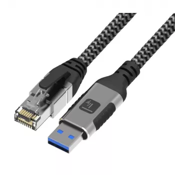 Techly ICOC-U3A-RJ45-020 USB 3.0 Type-A į Gigabit Ethernet adapterio kabelis, 2 m, juodas/sidabrinis