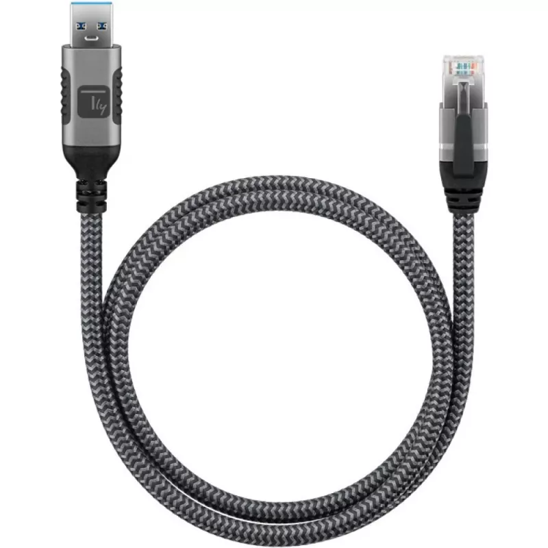 Techly ICOC U3A-RJ45-030 tinklo kabelis 3 m Cat6 F/UTP (FTP) sidabrinis, juodas