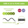 Techly ICOC U3A-RJ45-030 tinklo kabelis 3 m Cat6 F/UTP (FTP) sidabrinis, juodas
