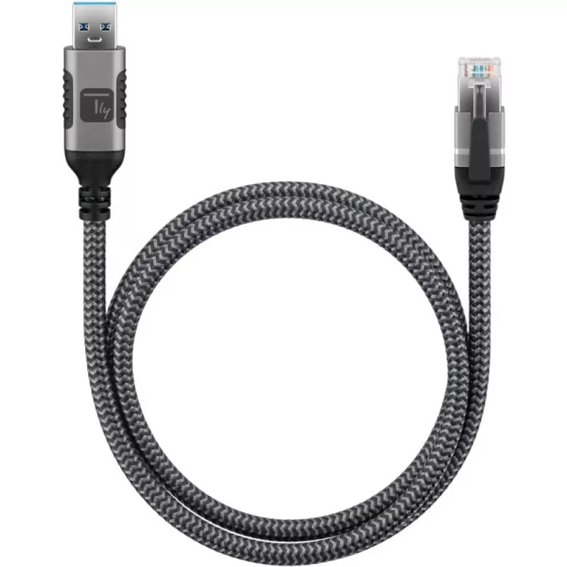 Techly ICOC U3A-RJ45-050 tinklo kabelis 5 m Cat6 F/UTP (FTP) sidabrinis, juodas