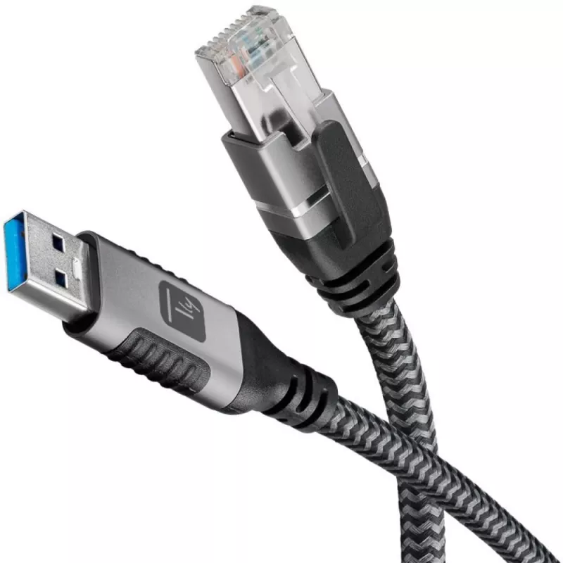 Techly ICOC U3A-RJ45-050 tinklo kabelis 5 m Cat6 F/UTP (FTP) sidabrinis, juodas
