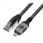 Techly ICOC U3C-RJ45-020 tinklo kabelis sidabrinis, juodas 2 m Cat6 F/UTP (FTP)