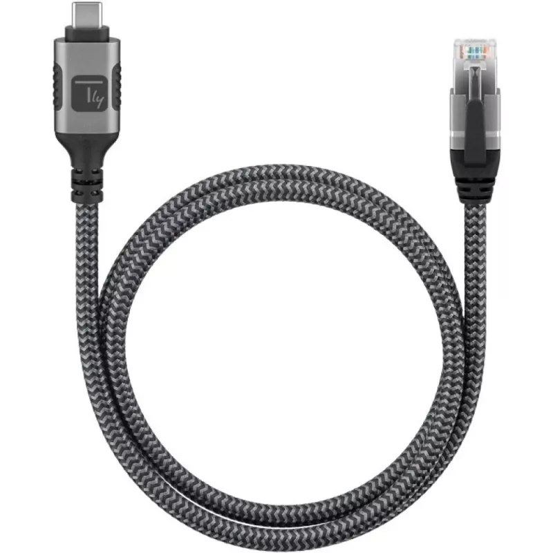 Techly ICOC U3C-RJ45-020 tinklo kabelis sidabrinis, juodas 2 m Cat6 F/UTP (FTP)
