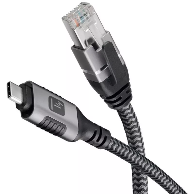 Techly ICOC U3C-RJ45-050 tinklo kabelis 5 m Cat6 F/UTP (FTP) sidabrinis, juodas