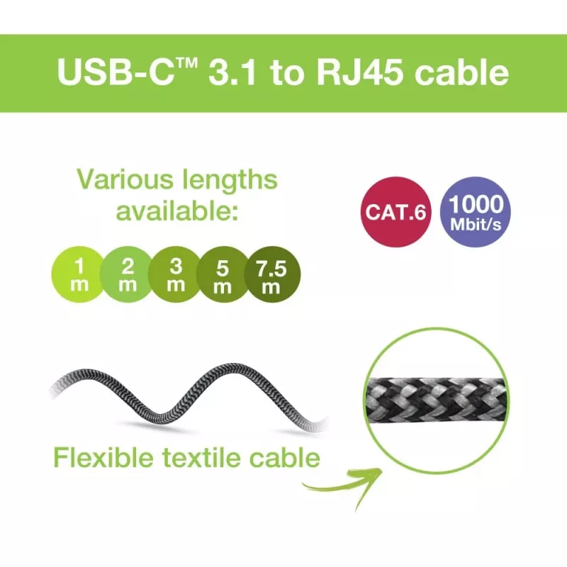 Techly ICOC U3C-RJ45-050 tinklo kabelis 5 m Cat6 F/UTP (FTP) sidabrinis, juodas