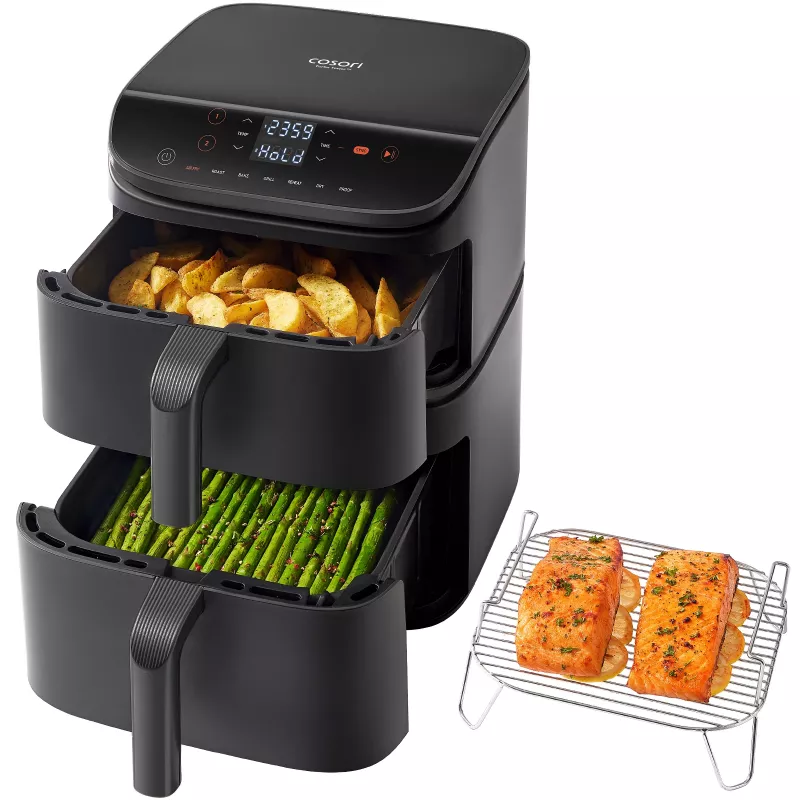 Karšto oro gruzdintuvė Cosori Turbo Tower Double 10.8 L 2630 W Juoda