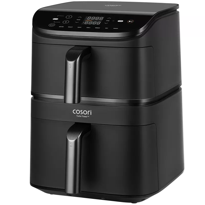 Karšto oro gruzdintuvė Cosori Turbo Tower Double 10.8 L 2630 W Juoda