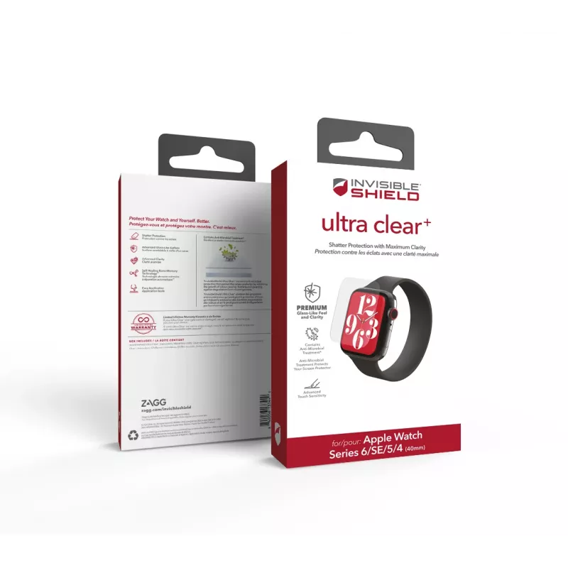 ZAGG InvisibleShield Ultra Clear+ apsauginis stikliukas Apple Watch Series 4/5/6/SE 40mm