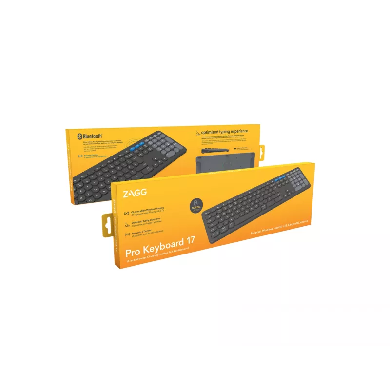 ZAGG Pro 17 klaviatūra Universal Bluetooth QWERTY Nordic juoda