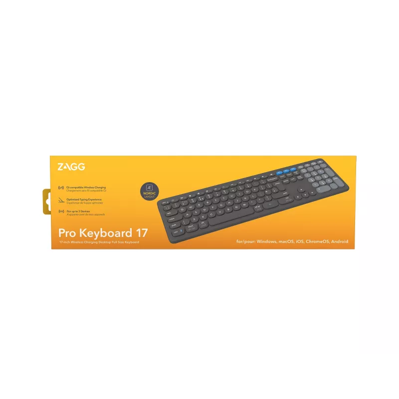 ZAGG Pro 17 klaviatūra Universal Bluetooth QWERTY Nordic juoda