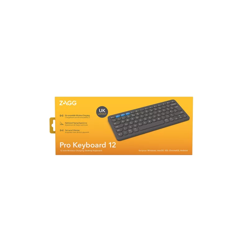 ZAGG Pro 12 klaviatūra universali belaidė Bluetooth QWERTY angliška juoda