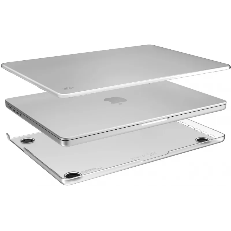 Speck Smartshell kietas dėklas, skirtas Macbook Pro 14 colių (2021/2022), skaidrus