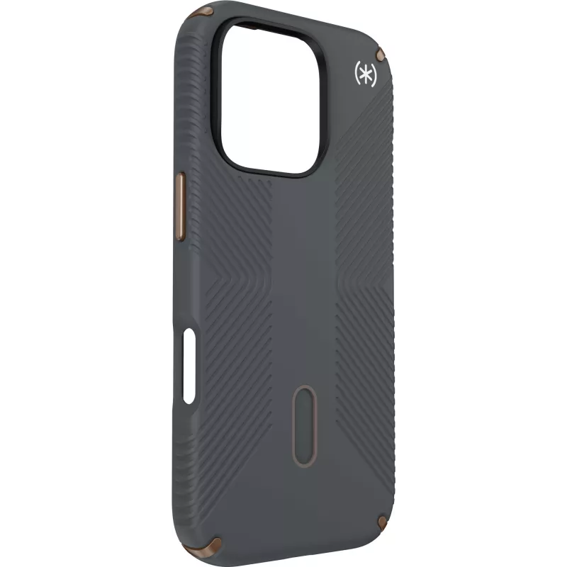 Speck Presidio2 Grip + ClickLock Apple iPhone 16 Pro anglies pilka su Microban