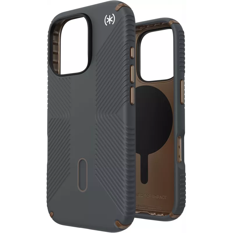 Speck Presidio2 Grip + ClickLock Apple iPhone 16 Pro anglies pilka su Microban