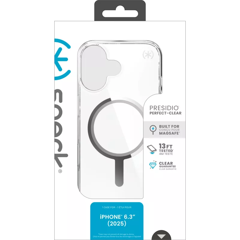 Speck Presidio Perfect Clear Case MagSafe, skirta iPhone 17