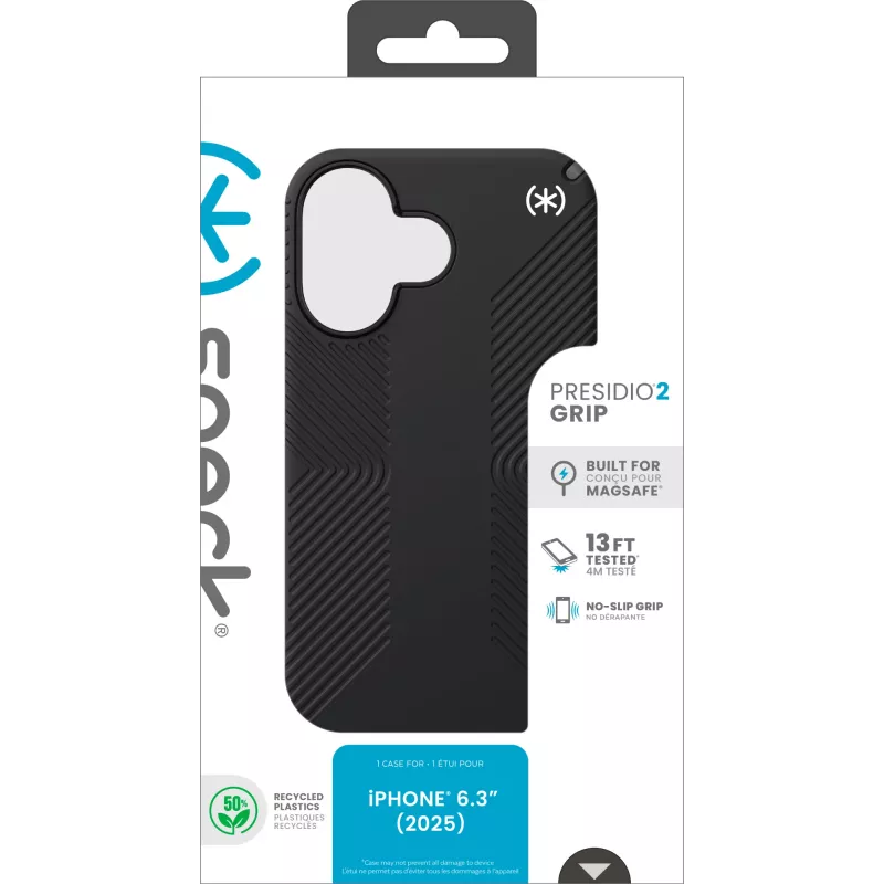 Speck Presidio2 Grip + MS Apple iPhone 17 Black - su Microban