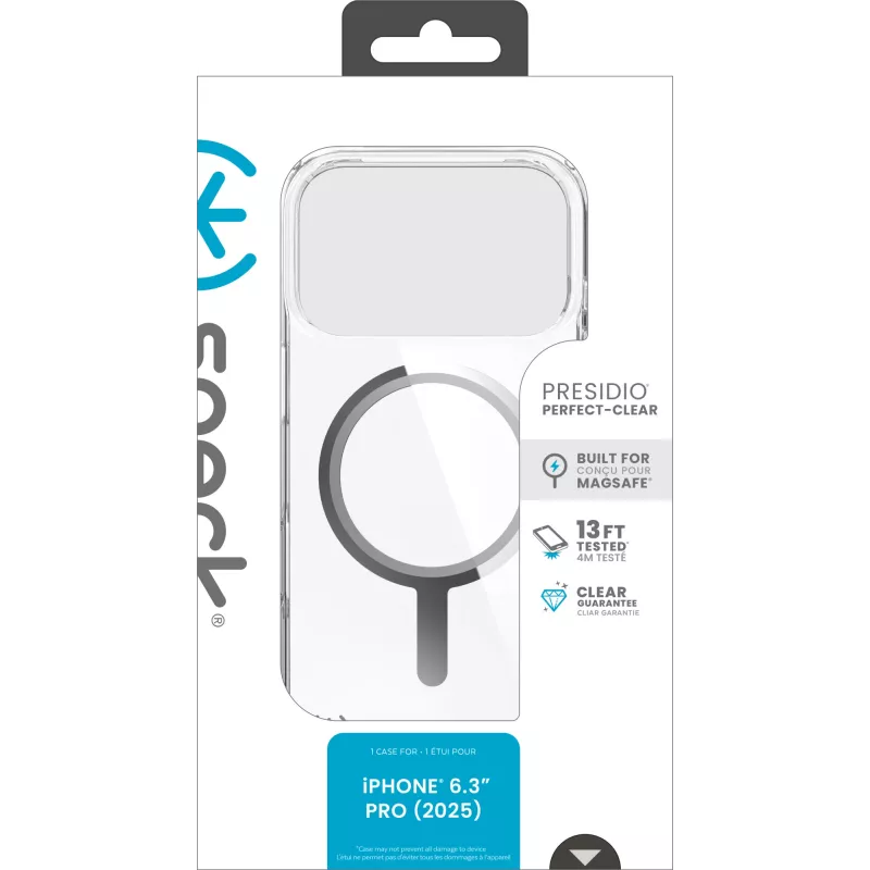 Speck Presidio Perfect Clear Case MagSafe, skirta iPhone 17 Pro