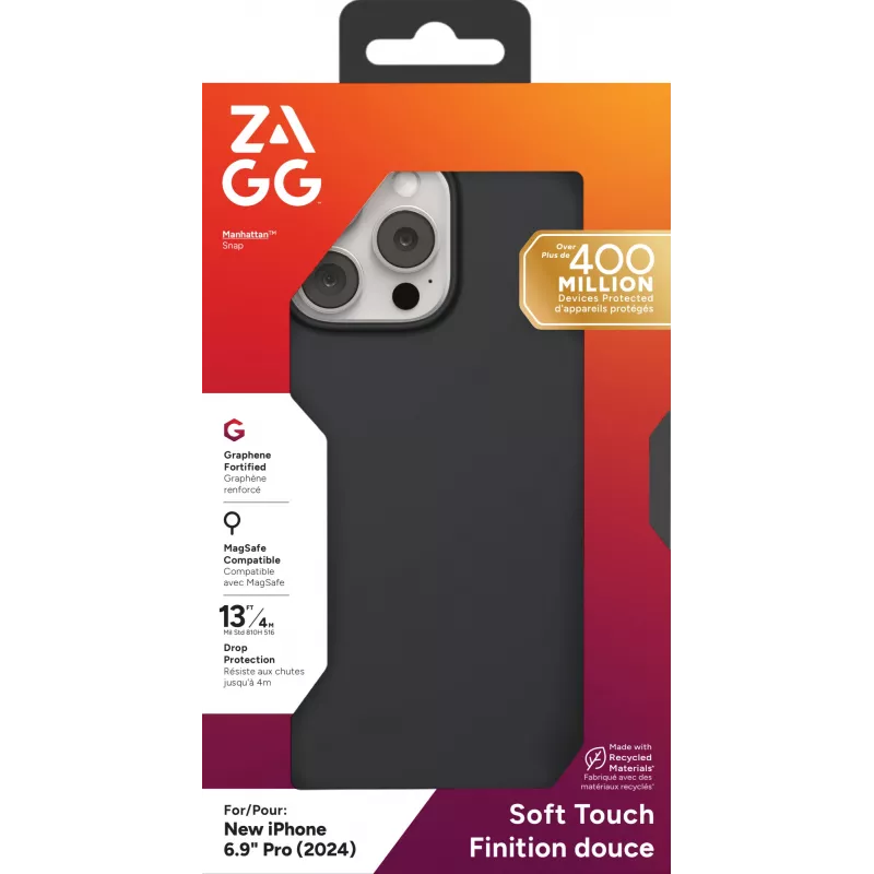 ZAGG Cases Manhattan Snap Apple iPhone 16 Pro Max Juodas Dėklas