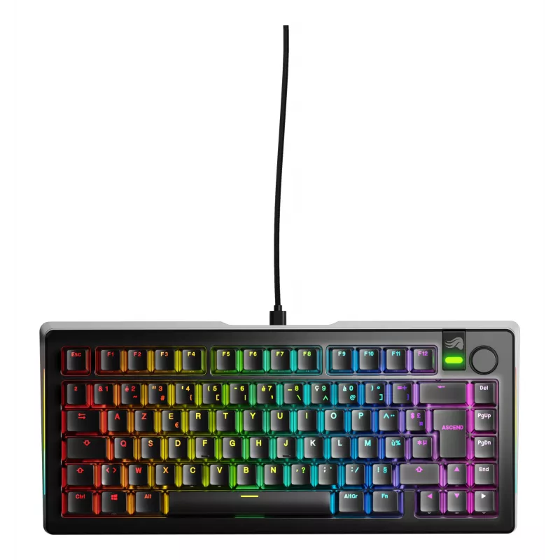 Glorious Gaming GMMK 3 PRO 75% Prebuilt Wired Black - FR, laidinis, mechaninis, AZERTY, RGB LED, juoda