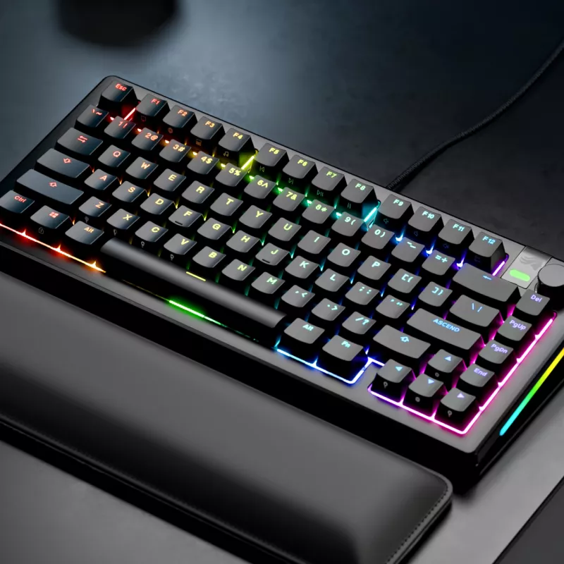 Glorious Gaming GMMK 3 PRO 75% Prebuilt Wired Black - FR, laidinis, mechaninis, AZERTY, RGB LED, juoda