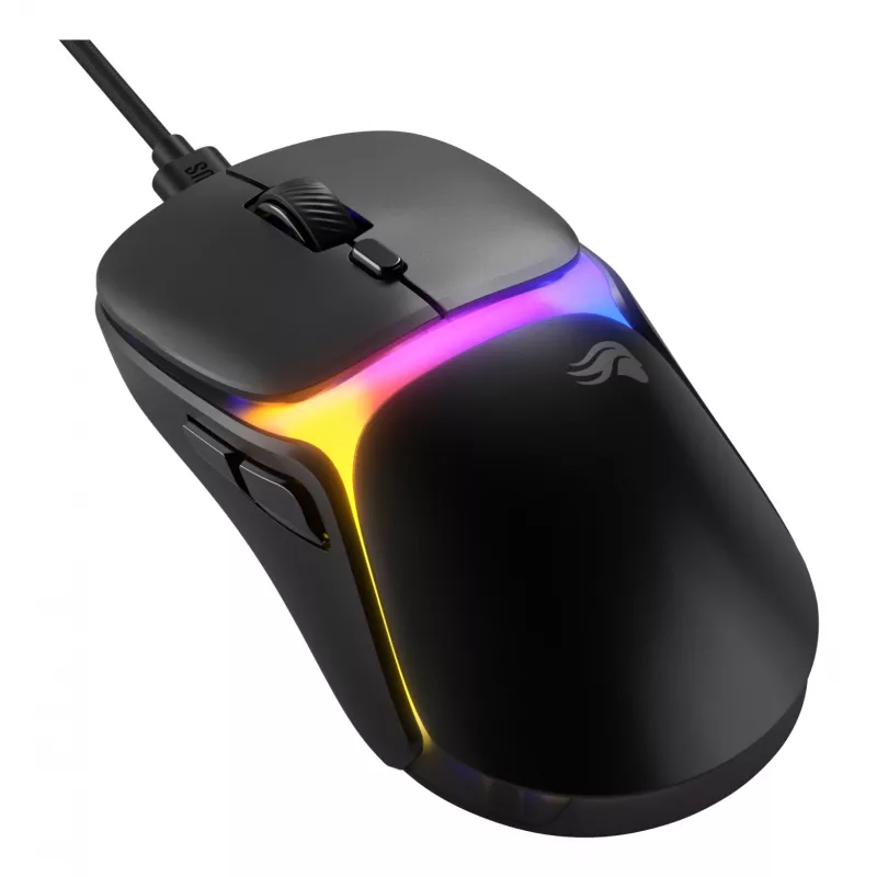 Glorious Gaming Model O3 Wired – žaidimų pelė, 54 g, optiniai jungikliai 130M, jutiklis BAMF 3.0 30K DPI, 750 IPS, juoda
