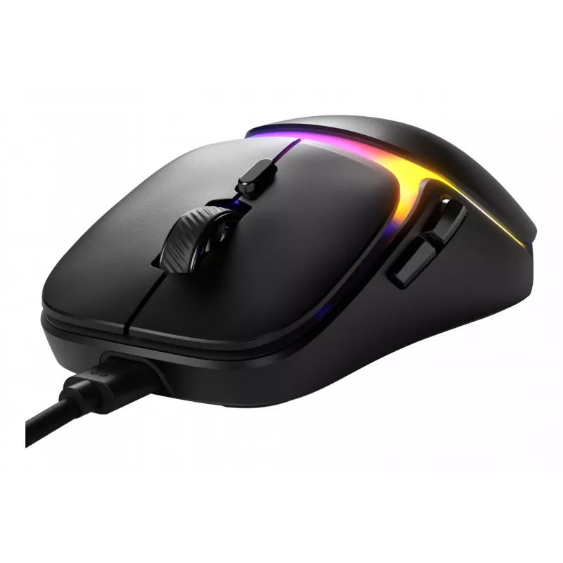 Glorious Gaming Model O3 Wired – žaidimų pelė, 54 g, optiniai jungikliai 130M, jutiklis BAMF 3.0 30K DPI, 750 IPS, juoda