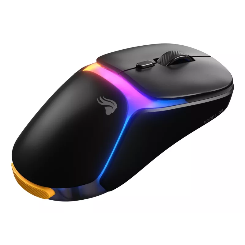 Glorious Gaming Model O3 Wireless pelė žaidimams - InfinitePlay keičiamų baterijų sistema, 8k atnaujinimo dažnis, 130 mln. paspaudimų optiniai jungikliai, itin lengva 66g, 30K DPI optinis jutiklis, RGB - Juoda