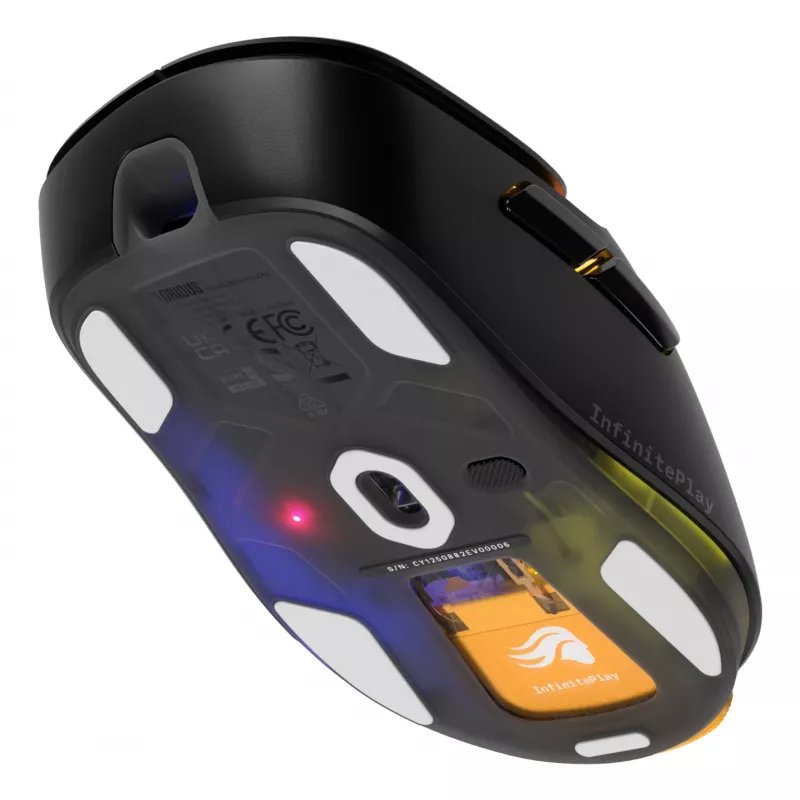 Glorious Gaming Model D3 Wireless žaidimų pelė - InfinitePlay keičiamų baterijų sistema, 8k atnaujinimo dažnis, 130 mln. paspaudimų optiniai jungikliai, itin lengva 69 g, 30K DPI optinis jutiklis, RGB - Juoda