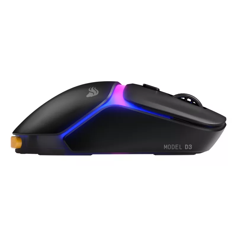 Glorious Gaming Model D3 Wireless žaidimų pelė - InfinitePlay keičiamų baterijų sistema, 8k atnaujinimo dažnis, 130 mln. paspaudimų optiniai jungikliai, itin lengva 69 g, 30K DPI optinis jutiklis, RGB - Juoda