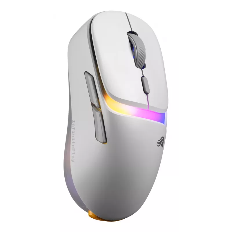 Glorious Gaming Model D3 Wireless žaidimų pelė - InfinitePlay keičiamų baterijų sistema, 8k atnaujinimo dažnis, 130 mln. paspaudimų optiniai jungikliai, itin lengva 69 g, 30K DPI optinis jutiklis, RGB - balta