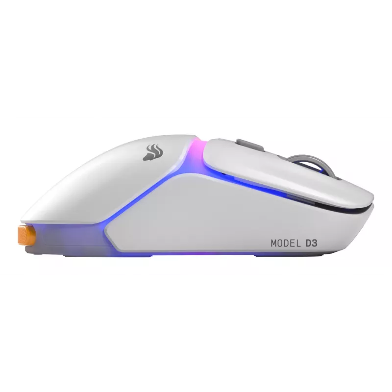Glorious Gaming Model D3 Wireless žaidimų pelė - InfinitePlay keičiamų baterijų sistema, 8k atnaujinimo dažnis, 130 mln. paspaudimų optiniai jungikliai, itin lengva 69 g, 30K DPI optinis jutiklis, RGB - balta