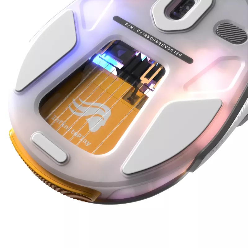 Glorious Gaming Model D3 Wireless žaidimų pelė - InfinitePlay keičiamų baterijų sistema, 8k atnaujinimo dažnis, 130 mln. paspaudimų optiniai jungikliai, itin lengva 69 g, 30K DPI optinis jutiklis, RGB - balta