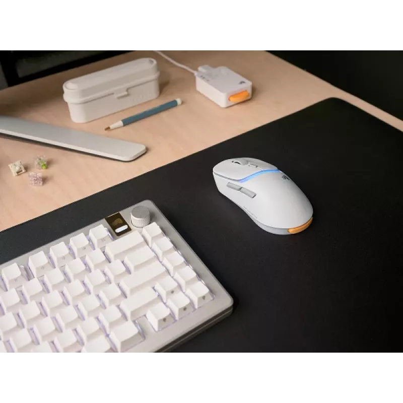 Glorious Gaming Model D3 Wireless žaidimų pelė - InfinitePlay keičiamų baterijų sistema, 8k atnaujinimo dažnis, 130 mln. paspaudimų optiniai jungikliai, itin lengva 69 g, 30K DPI optinis jutiklis, RGB - balta