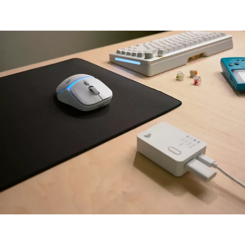 Glorious Gaming Model D3 Wireless žaidimų pelė - InfinitePlay keičiamų baterijų sistema, 8k atnaujinimo dažnis, 130 mln. paspaudimų optiniai jungikliai, itin lengva 69 g, 30K DPI optinis jutiklis, RGB - balta