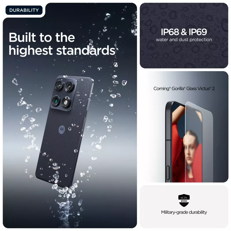 Išmanusis telefonas Motorola Signature 8 Gen 5, 6,78 colio OLED 2780×1264, 16 GB RAM, 512 GB, 50+50 MP, Dual SIM, Android 16, 5200 mAh, tamsiai mėlyna