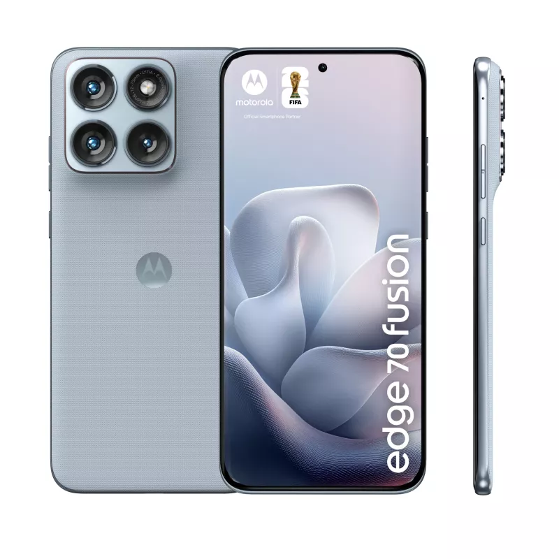 Išmanusis telefonas Motorola edge 70 fusion — 6,78 colio (17,2 cm) OLED, Snapdragon 7s Gen 3, 12 GB RAM, 256 GB, Dual SIM, 7000 mAh, Šviesiai mėlyna
