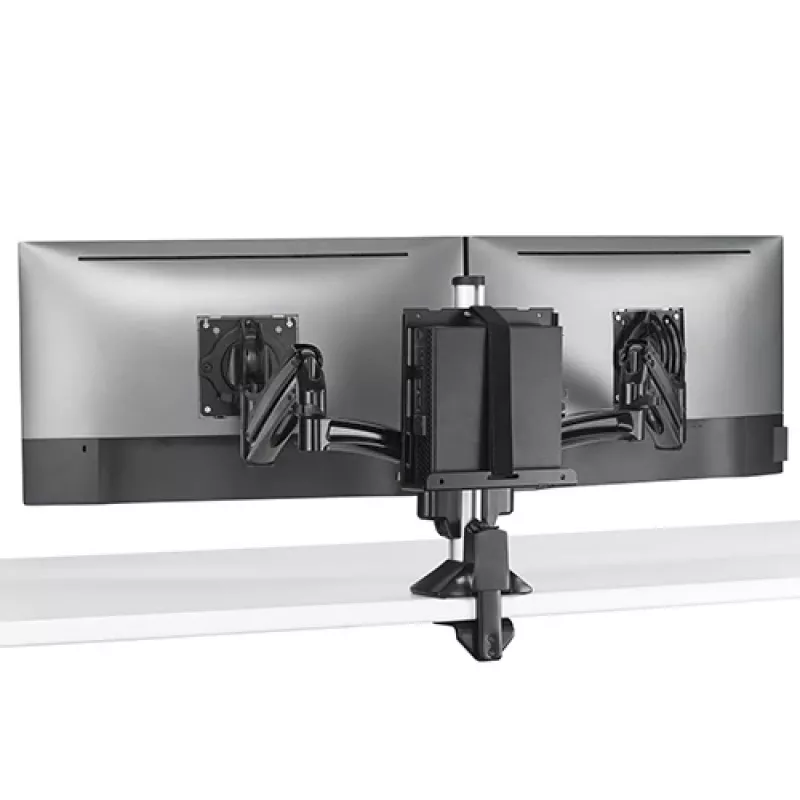 Montavimo komplektas Chief KRA232B – plono kliento / PC tvirtinimas prie kolonos, plieninis, juodas, maks. apkrova 1,36 kg