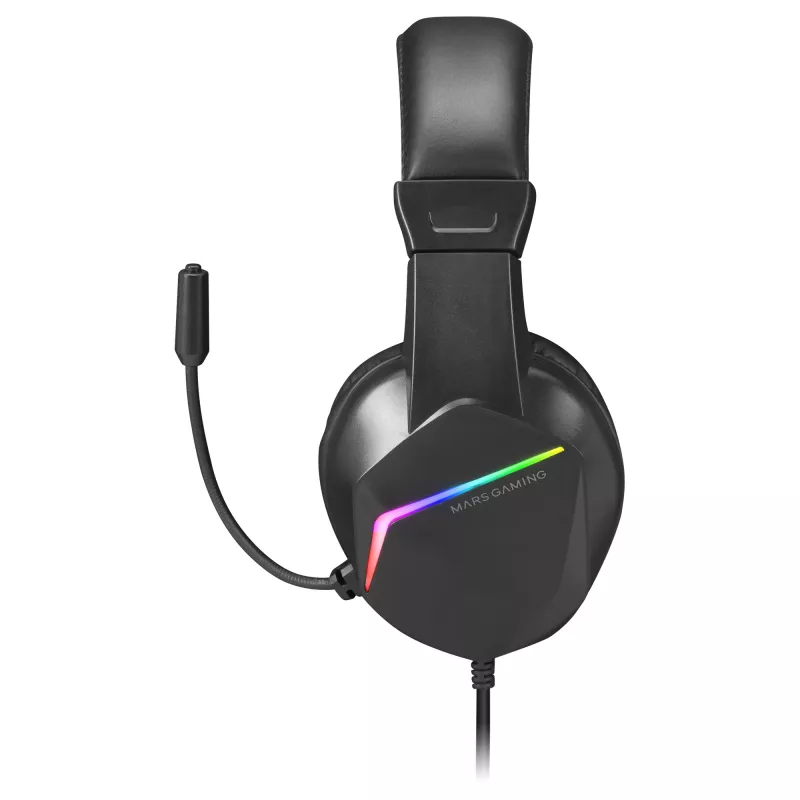 Mars Gaming MH122 Black, FRGB ausinės su mikrofonu, HiFi garsas, triukšmo slopinimas, itin lengvos, PS4 PS5 Xbox Switch Tablet Windows Mac