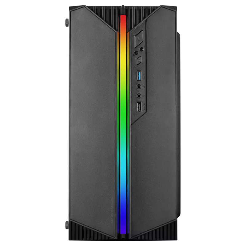 Mars Gaming MC-S1 Black kompiuterio korpusas Micro-ATX ARGB apšvietimas 12 režimų FRGB ventiliatorius šoninis langas