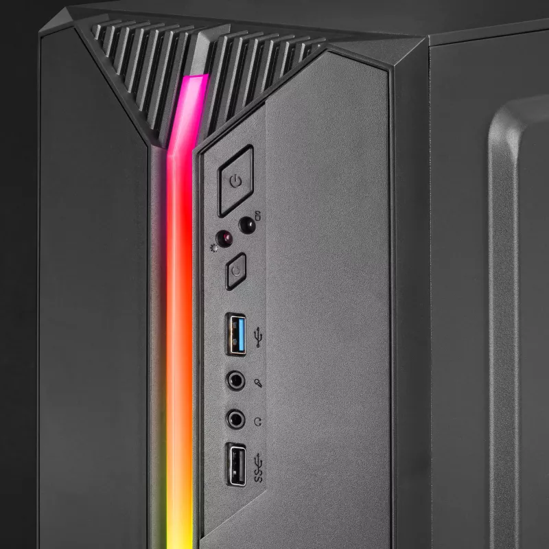 Mars Gaming MC-S1 Black kompiuterio korpusas Micro-ATX ARGB apšvietimas 12 režimų FRGB ventiliatorius šoninis langas