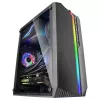 Mars Gaming MC-S1 Black kompiuterio korpusas Micro-ATX ARGB apšvietimas 12 režimų FRGB ventiliatorius šoninis langas