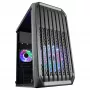 Mars Gaming MC-S2 Black kompiuterio korpusas (Micro-ATX, 2 FRGB ventiliatoriai, priekinės grotelės, šoninis langas)