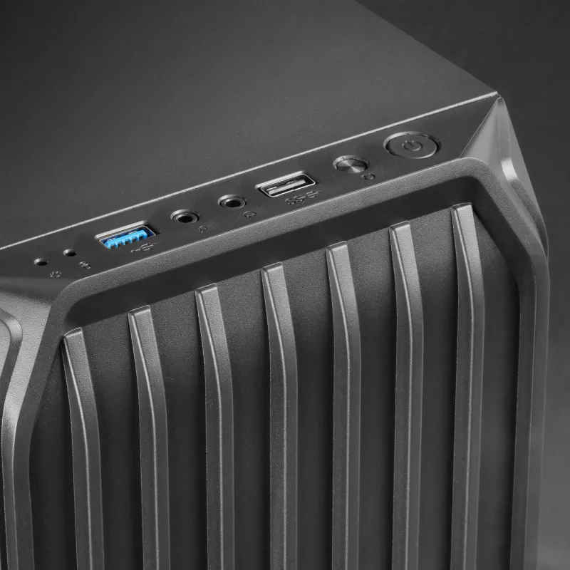 Mars Gaming MC-S2 Black kompiuterio korpusas (Micro-ATX, 2 FRGB ventiliatoriai, priekinės grotelės, šoninis langas)
