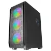 Mars Gaming MC-KX Black Premium E-ATX Gaming korpusas su FREEZER CPU sistema, 5 itin tylūs ARGB ventiliatoriai, ARGB valdiklis ir RF nuotolinis valdymas, aklinis priekis