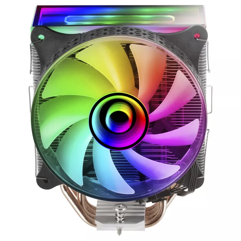 Mars Gaming MCPU-VR Black CPU aušintuvas Dual Infinity Mirror ARGB 4 HCT šilumos vamzdžiai 180W TDP itin tylus PWM 12cm ventiliatorius