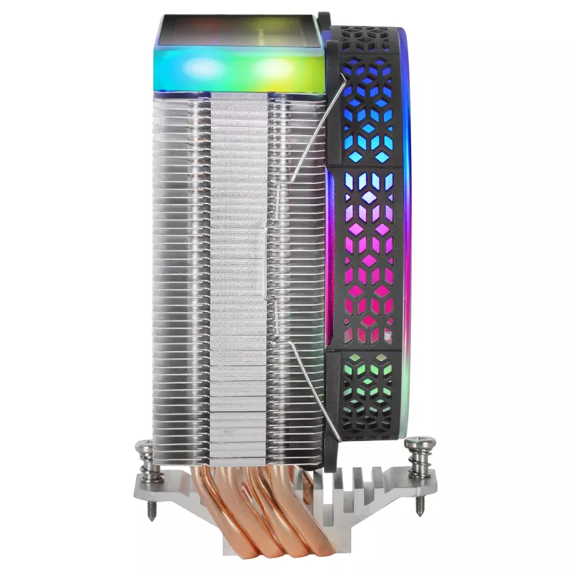 Mars Gaming MCPU-VR Black CPU aušintuvas Dual Infinity Mirror ARGB 4 HCT šilumos vamzdžiai 180W TDP itin tylus PWM 12cm ventiliatorius
