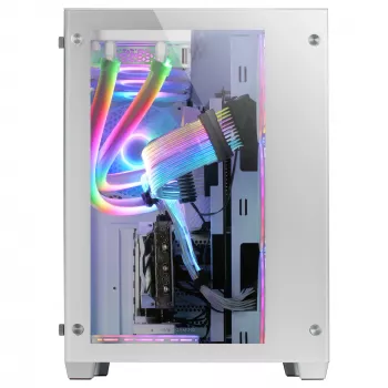 Mars Gaming MCV3 White Custom XXL E-ATX korpusas su dviem grūdinto stiklo langais, dviejų kamerų moduliniu rėmu